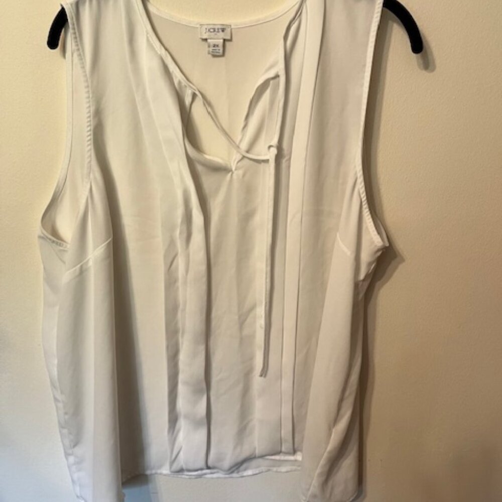 J. Crew Factory 2x cream shell